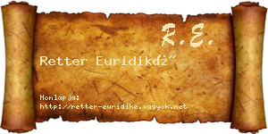 Retter Euridiké névjegykártya